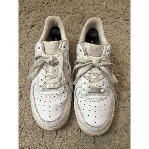 Nike Air Force 1 White Low Top Sneakers Leather Solid Rubber Athletic Shoes
